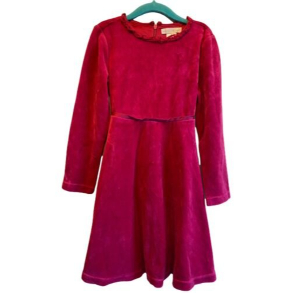 Maggie and Zoe Sz‎ 6 Girl’s Red Long Sleeve Velour Dress